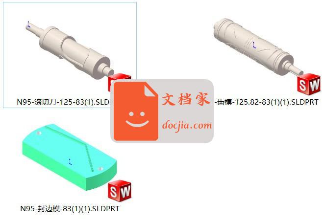 一套N95口罩机齿模封边模滚切刀轴模型