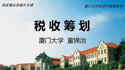 《税收筹划》PPT课件 童锦治 厦门大学