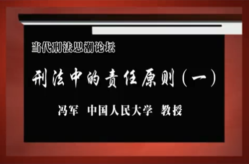 刑法中的责任原则视频教程 冯军 人民大学