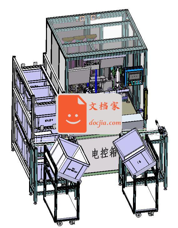 雨刮器转向器总装设备非标装配机图纸+清单BOM和装配线流程图