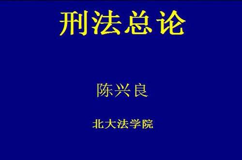 刑法总论视频教程 陈兴良 北京大学