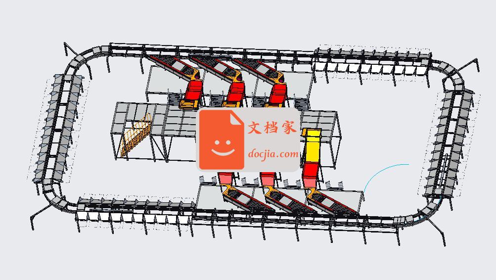 物流交叉分拣系统（带2D现场使用方案图）