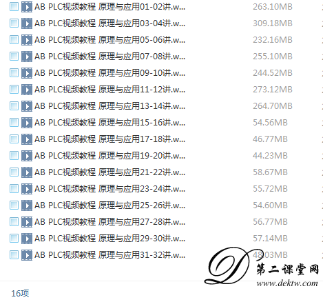 AB PLC编程-视频教程共32讲 百度云资源 全套教学视频下载