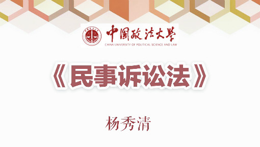 《民事诉讼法》PPT课件 杨秀清  中国政法大学