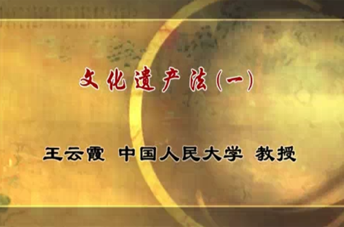 文化遗产法视频教程 王云霞 人民大学